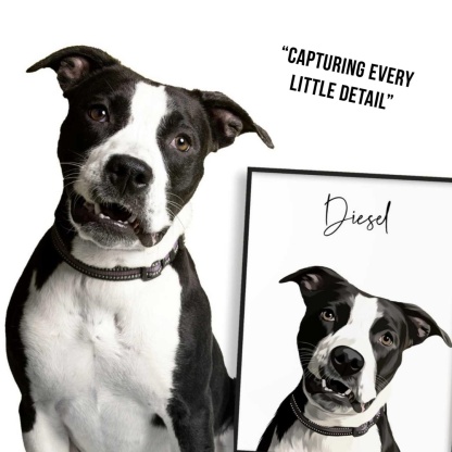 Custom Pet Portrait Personalized Dog Canvas Wall Art