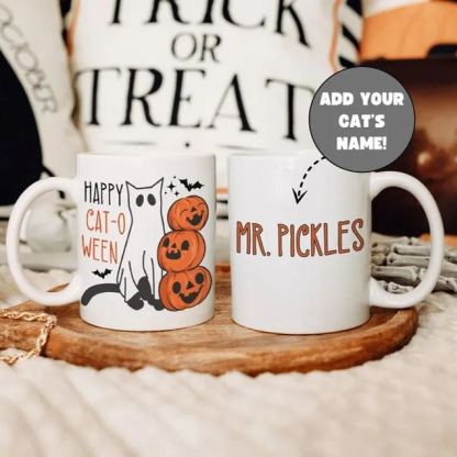 Personalized Cat Dog Photo Mug Halloween, Custom Pet Mug, Customized Gift for Halloween