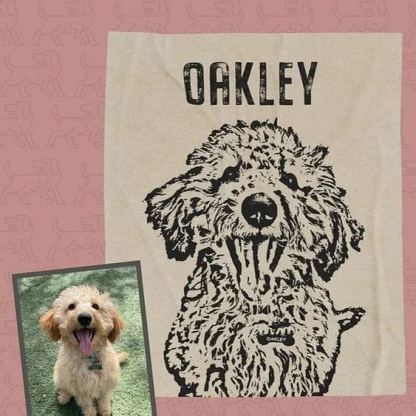 Custom Pet Throw Blanket Dog Portrait Blanket