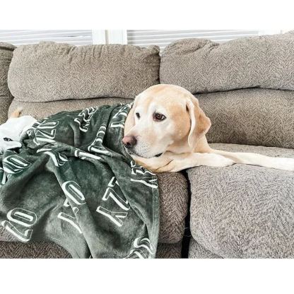 Personalized Blanket for Dog, Dog Blanket, Plush Dog Name Blanket