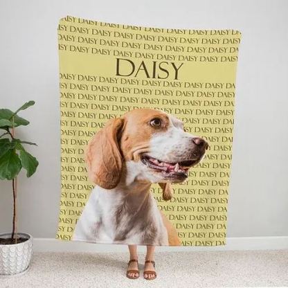 Custom Dog Face Blankets, Personalized Pet Photo Blanket