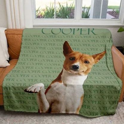 Custom Dog Face Blankets, Personalized Pet Photo Blanket