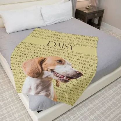 Custom Dog Face Blankets, Personalized Pet Photo Blanket