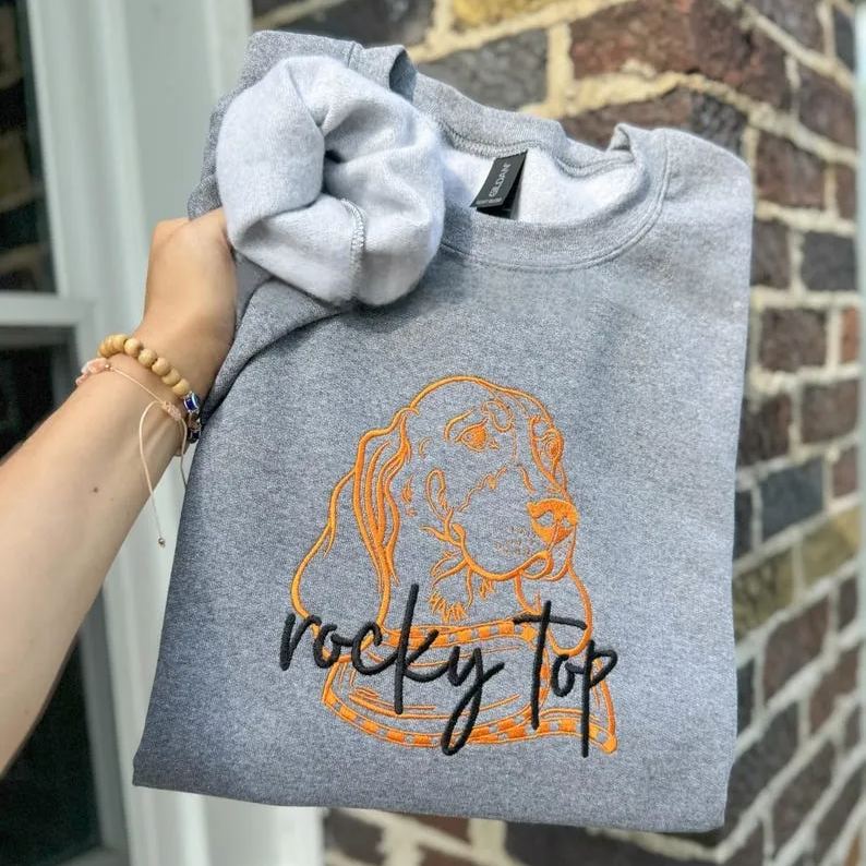 Custom Embroidered Pet Silhouette Sweatshirts With The Option To Add Your Pet's Name, Perfect Christmas Gifts For Pet Lovers