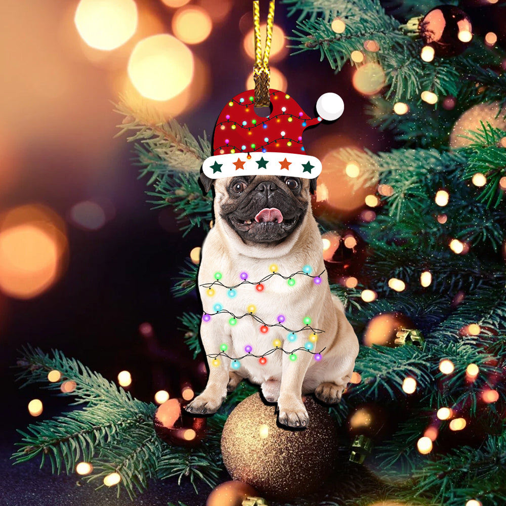 Pet With Hat - Custom Photo Personalized Acrylic Ornament - Gift For Christmas Pet Lover Gift