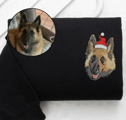 🎄🐾Embroidered Pet Portrait Christmas Jumper Sweatshirt