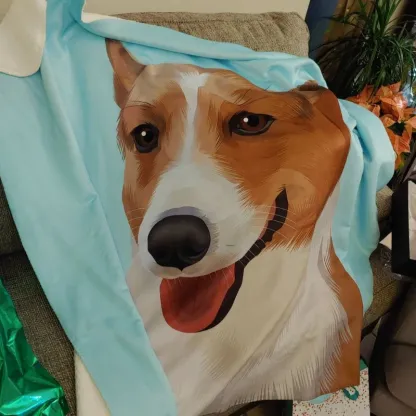 Custom Pet Print Fleece Sherpa Blanket Upload Multiple Pets