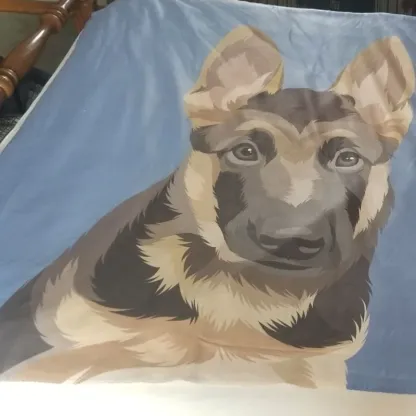 Custom Pet Print Fleece Sherpa Blanket Upload Multiple Pets
