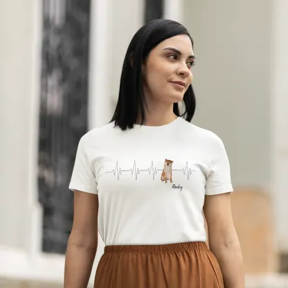 Feel the Love, Wear the Beat – Custom Pet Heartbeat Line T-Shirt, Sweatshirt, and Hoodie