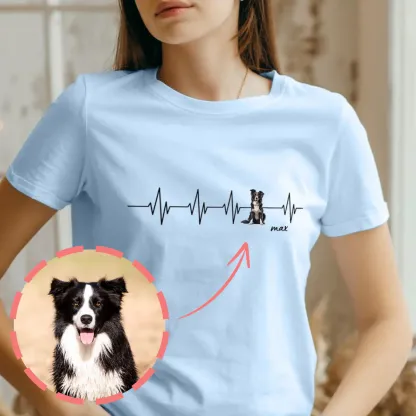 Feel the Love, Wear the Beat – Custom Pet Heartbeat Line T-Shirt, Sweatshirt, and Hoodie