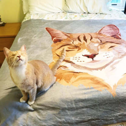 Custom Pet Print Fleece Sherpa Blanket Upload Multiple Pets