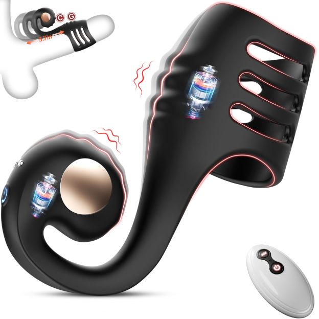 😍Unique Couples Masturbation Cock Ring Vibrator💥 - 🔥Male Sex Toys✨