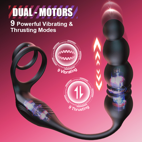 🏆2025 Hot Selling Product - 😍Thrust Vibration Prostate Massager with Cock Ring