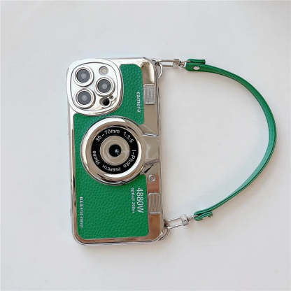 ETUI NA TELEFON Z KAMEREM GRAFICZNYM 3D RETRO PU SKÓRZONY PASEK IPHONE