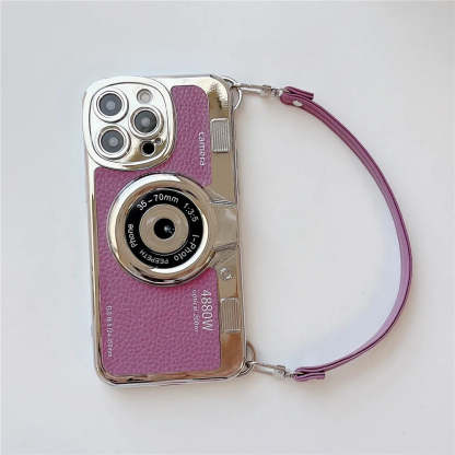 ETUI NA TELEFON Z KAMEREM GRAFICZNYM 3D RETRO PU SKÓRZONY PASEK IPHONE