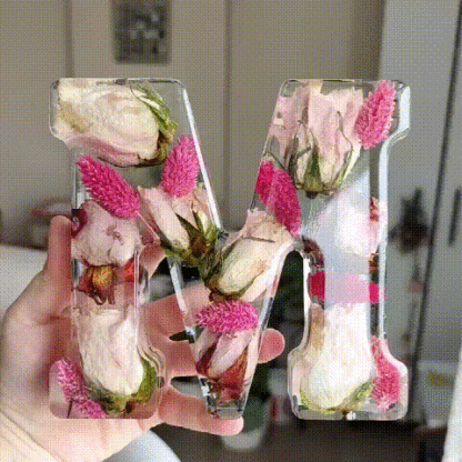 🌸Ręcznie robiona lampa nocna z żywicy kwiatowej