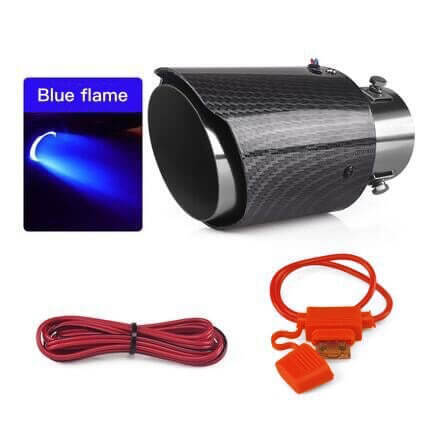 🚗 KOŃCÓWKI Z WŁÓKNA WĘGLOWEGO MODYFIKOWANE LED FLAMING LUMINOUS UNIVERSAL CAR💥