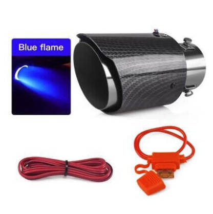 🚗 KOŃCÓWKI Z WŁÓKNA WĘGLOWEGO MODYFIKOWANE LED FLAMING LUMINOUS UNIVERSAL CAR💥