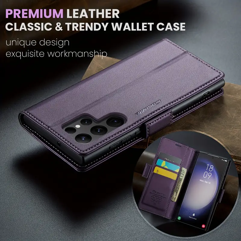 for samsung galaxy s23 s22 s21 s20 ultra s10 plus s21 fe case with card holder wallet case for women men with rfid blocking durable leather kickstand magnetic clasp shockproof phone case 1
