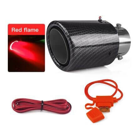 🚗LED Flaming Luminous Universal Car Modified Carbon Fiber Tail pipes💥