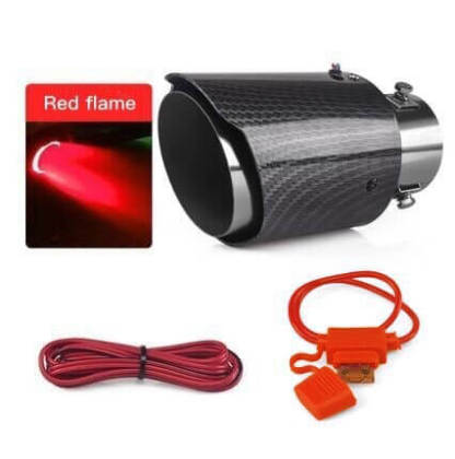 🚗 KOŃCÓWKI Z WŁÓKNA WĘGLOWEGO MODYFIKOWANE LED FLAMING LUMINOUS UNIVERSAL CAR💥