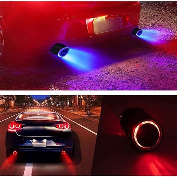 🚗 KOŃCÓWKI Z WŁÓKNA WĘGLOWEGO MODYFIKOWANE LED FLAMING LUMINOUS UNIVERSAL CAR💥