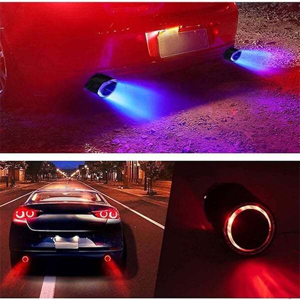 🚗 KOŃCÓWKI Z WŁÓKNA WĘGLOWEGO MODYFIKOWANE LED FLAMING LUMINOUS UNIVERSAL CAR💥