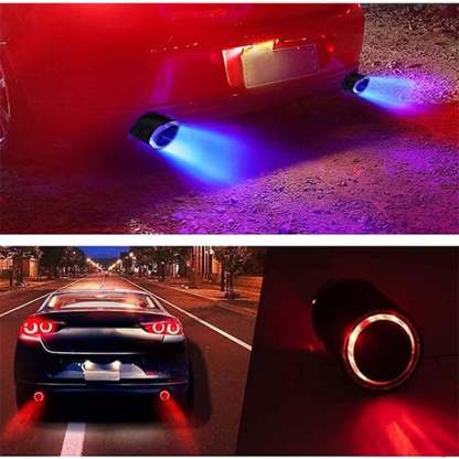 🚗 KOŃCÓWKI Z WŁÓKNA WĘGLOWEGO MODYFIKOWANE LED FLAMING LUMINOUS UNIVERSAL CAR💥