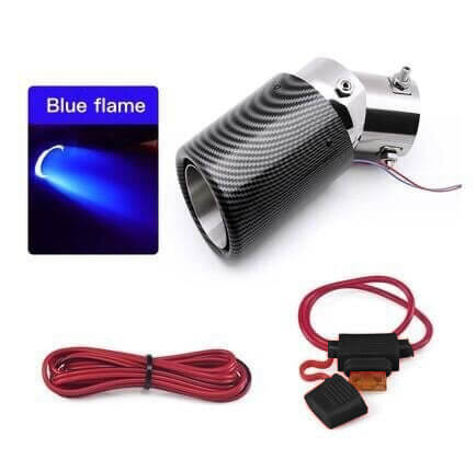 🚗 KOŃCÓWKI Z WŁÓKNA WĘGLOWEGO MODYFIKOWANE LED FLAMING LUMINOUS UNIVERSAL CAR💥