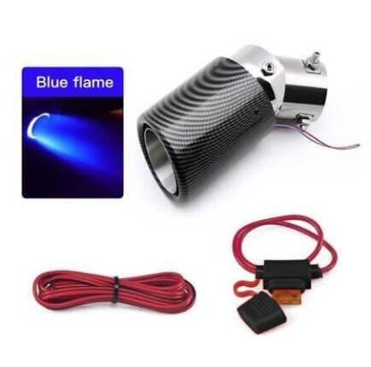 🚗 KOŃCÓWKI Z WŁÓKNA WĘGLOWEGO MODYFIKOWANE LED FLAMING LUMINOUS UNIVERSAL CAR💥