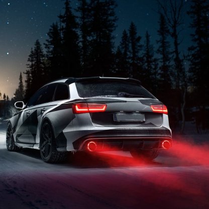 🚗 KOŃCÓWKI Z WŁÓKNA WĘGLOWEGO MODYFIKOWANE LED FLAMING LUMINOUS UNIVERSAL CAR💥