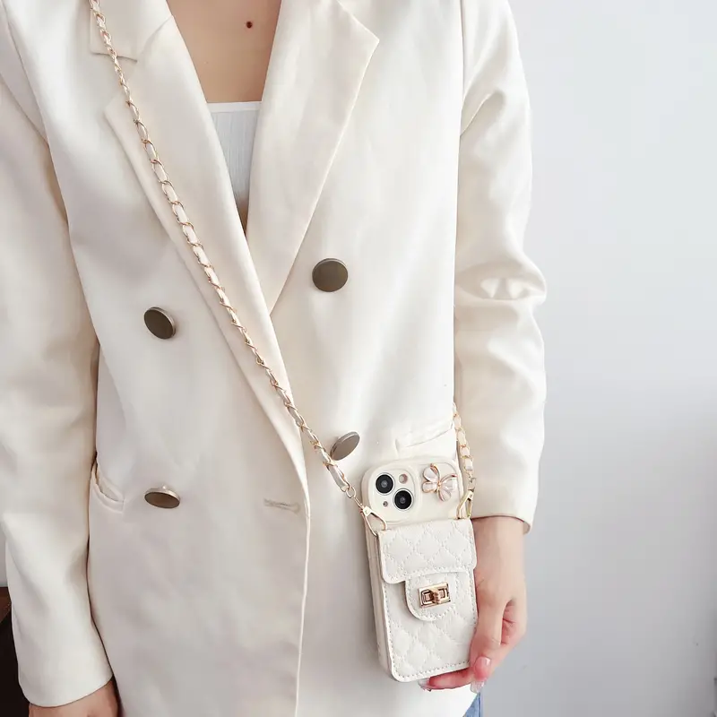 lanyard neck rhombus small fragrant butterfly card bag for iphone15 pro max 15 pro 15 14promax apple 13 phone case 12 can be carried 11 cross body lanyard x xr xsmax soft 7plus niche 8plus premium sense 6s details 5