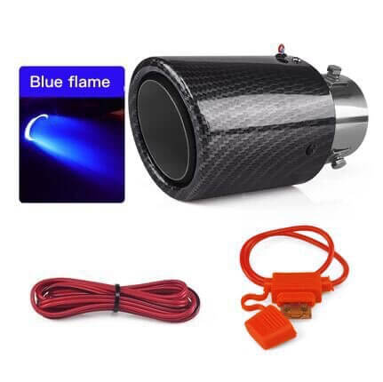 🚗 KOŃCÓWKI Z WŁÓKNA WĘGLOWEGO MODYFIKOWANE LED FLAMING LUMINOUS UNIVERSAL CAR💥