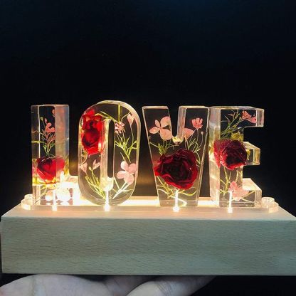 🌸Ręcznie robiona lampa nocna z żywicy kwiatowej
