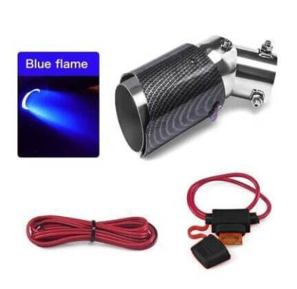 🚗 KOŃCÓWKI Z WŁÓKNA WĘGLOWEGO MODYFIKOWANE LED FLAMING LUMINOUS UNIVERSAL CAR💥