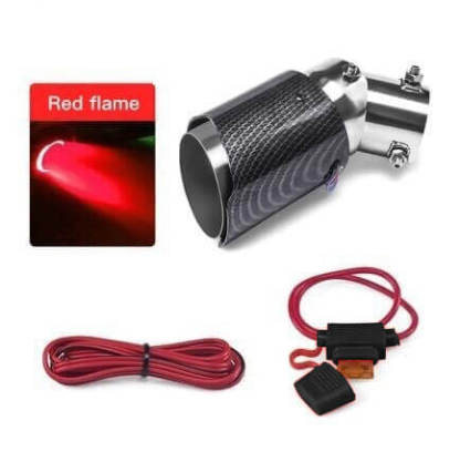🚗 KOŃCÓWKI Z WŁÓKNA WĘGLOWEGO MODYFIKOWANE LED FLAMING LUMINOUS UNIVERSAL CAR💥
