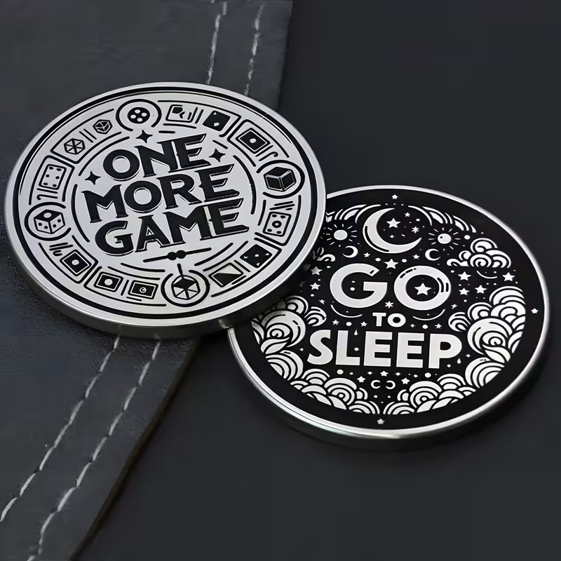 “One More Game or Go to Sleep” Gamer Decision Coin