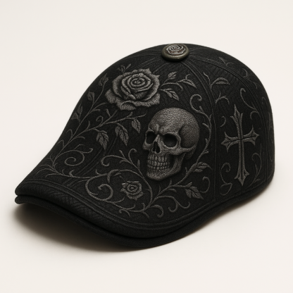 Skull & Thorn Flat Cap