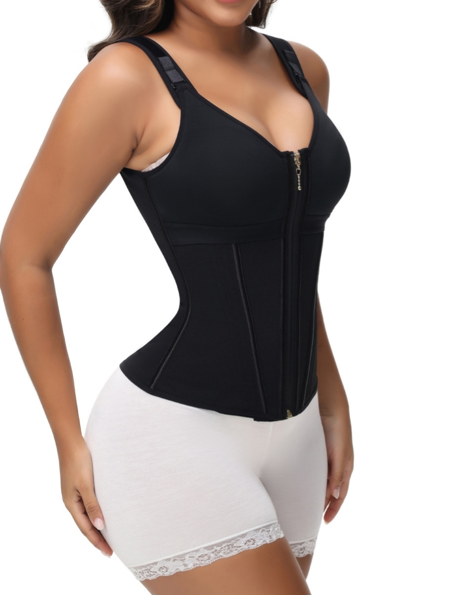 Extreme Latex Corset Waist Vest With Bra