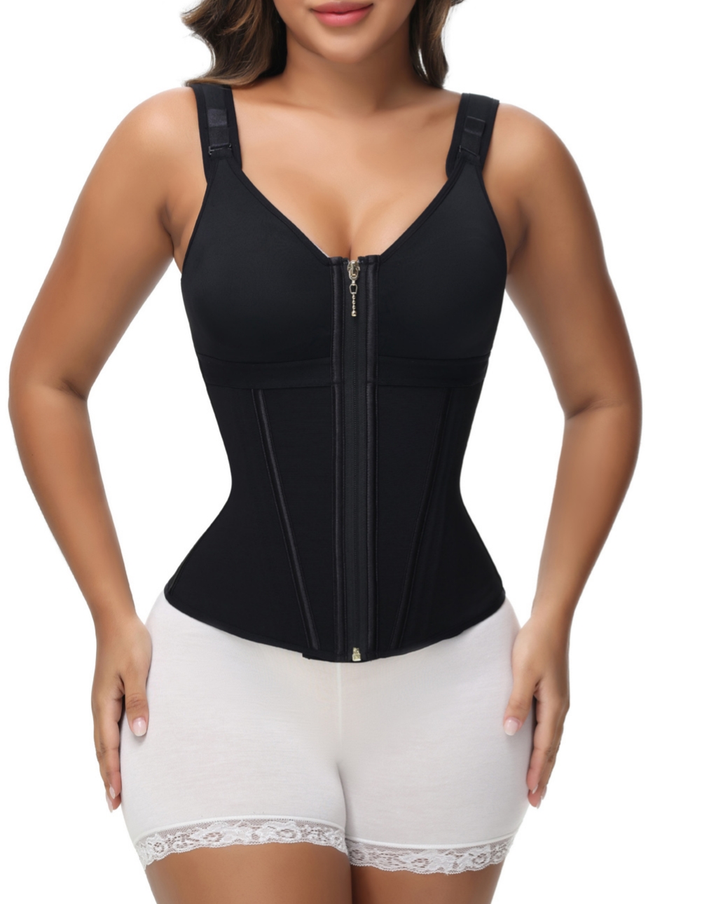 Extreme Latex Corset Waist Vest With Bra