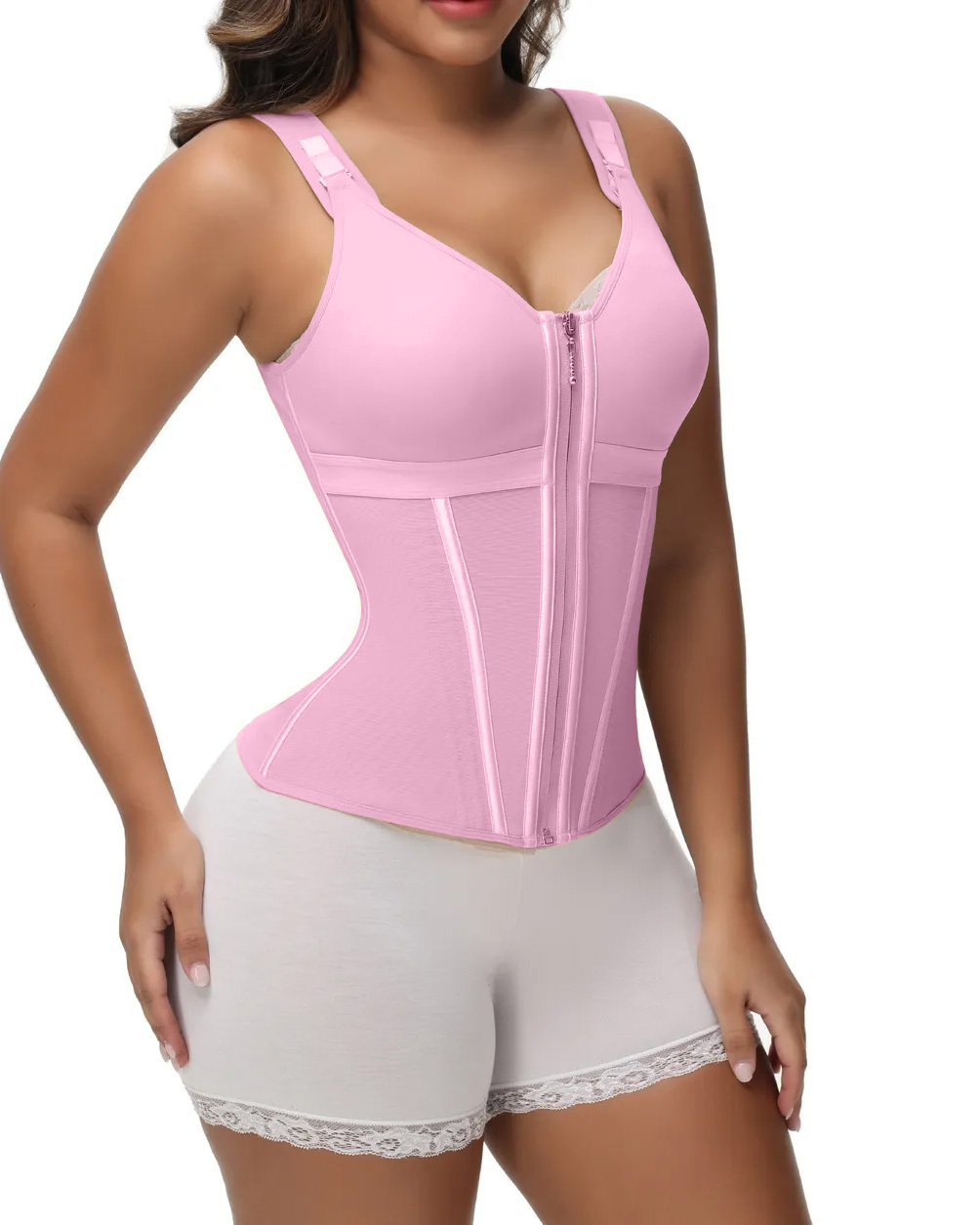 Extreme Latex Corset Waist Vest With Bra