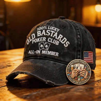 ⚡Old Bastards Poker Club Cap & Coin Set – All-In Attitude for Poker Lovers & Risk-Takers
