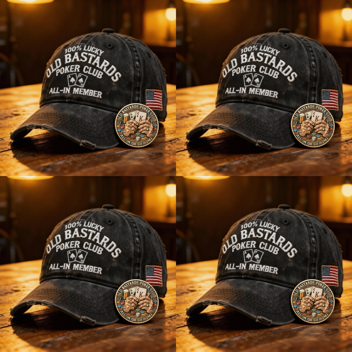 ⚡Old Bastards Poker Club Cap & Coin Set – All-In Attitude for Poker Lovers & Risk-Takers