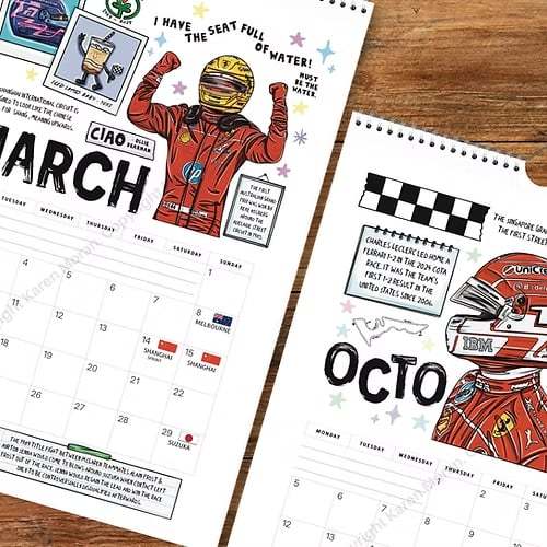 🔥We are the champions! 🏎️📅F1 Scrapbook Race Calendar 2026 — The Ultimate Fan’s Race-Ready Wall Calendar