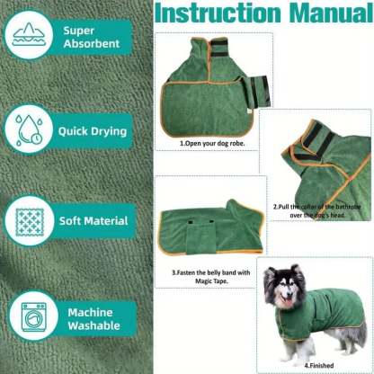 🐶💦 Super Absorbent Quick-drying Pet Dog Bathrobe🐾