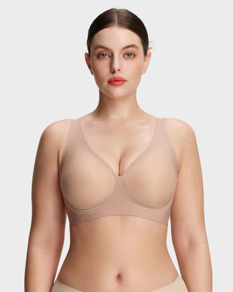 Deep V Breathable Lightweight Jelly Support Bra