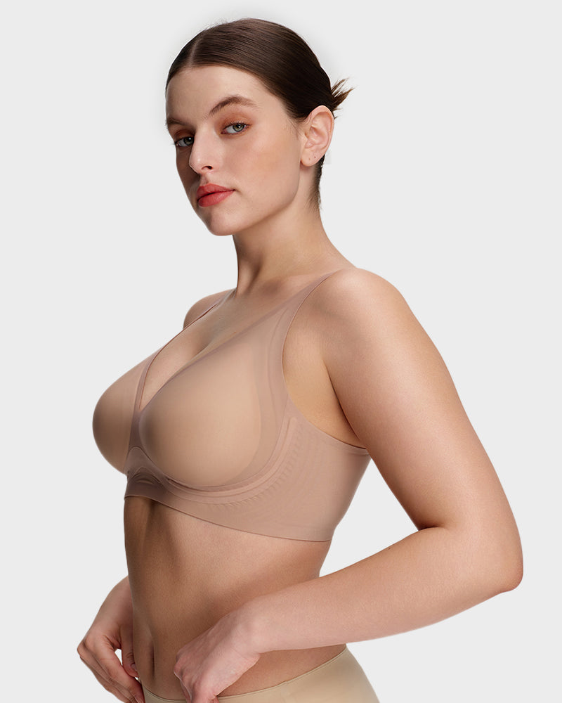 Deep V Breathable Lightweight Jelly Support Bra