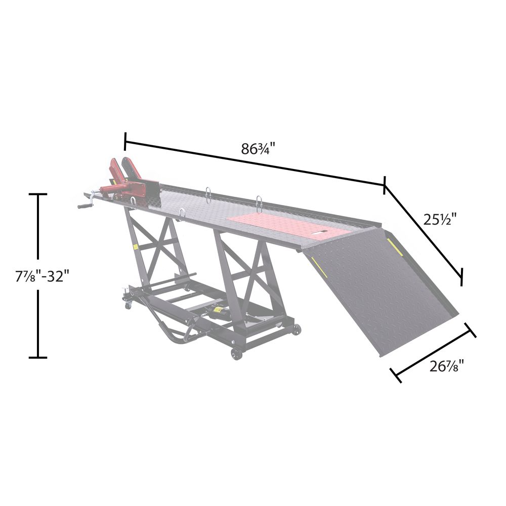 Black Widow Hydraulic Motorcycle Lift Table - 1,000 lb. Capacity | Discount Ramps