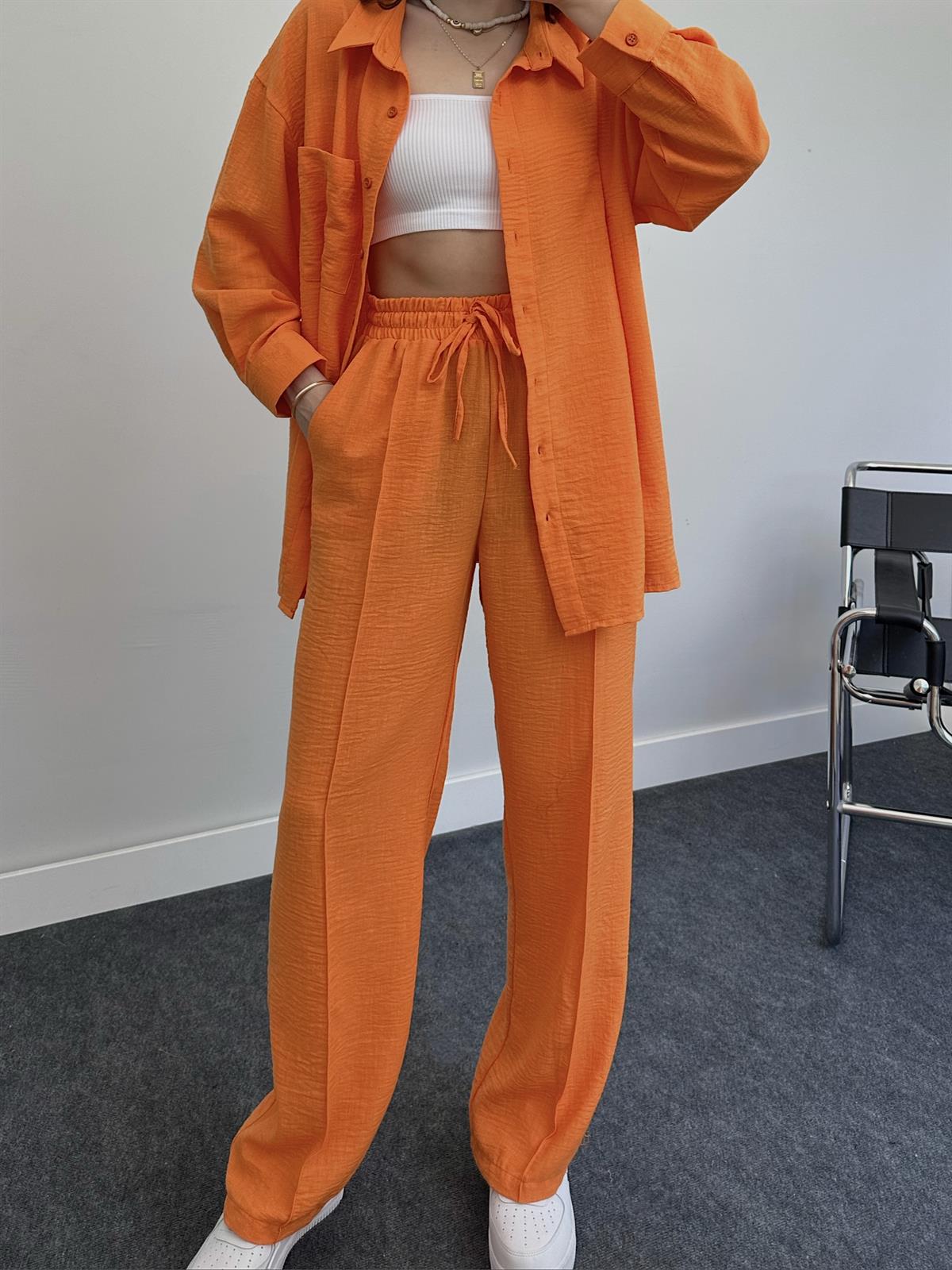 2023 Fashion Linen Shirt Set