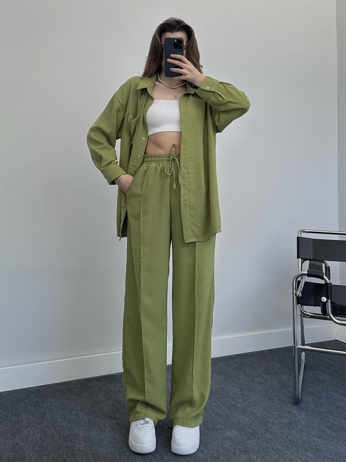 2023 Fashion Linen Shirt Set